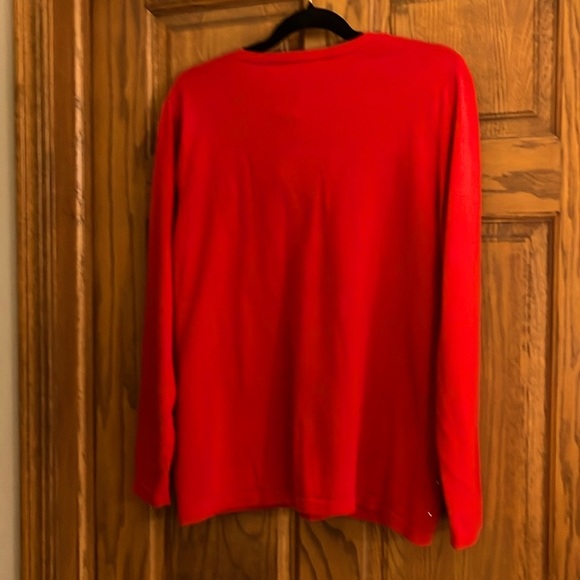 Tommy Hilfiger 🌟HP🌟Red V-Neck Women's Large Sweater NWT - Picture 3 of 6